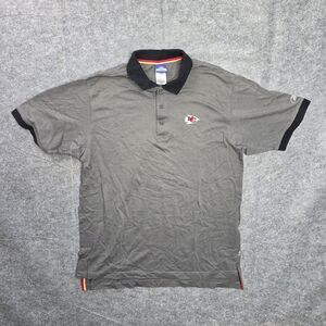 Kansas City Chiefs‎ Shirt Mens Medium Gray NFL Football Polo Reebok Embroidered
